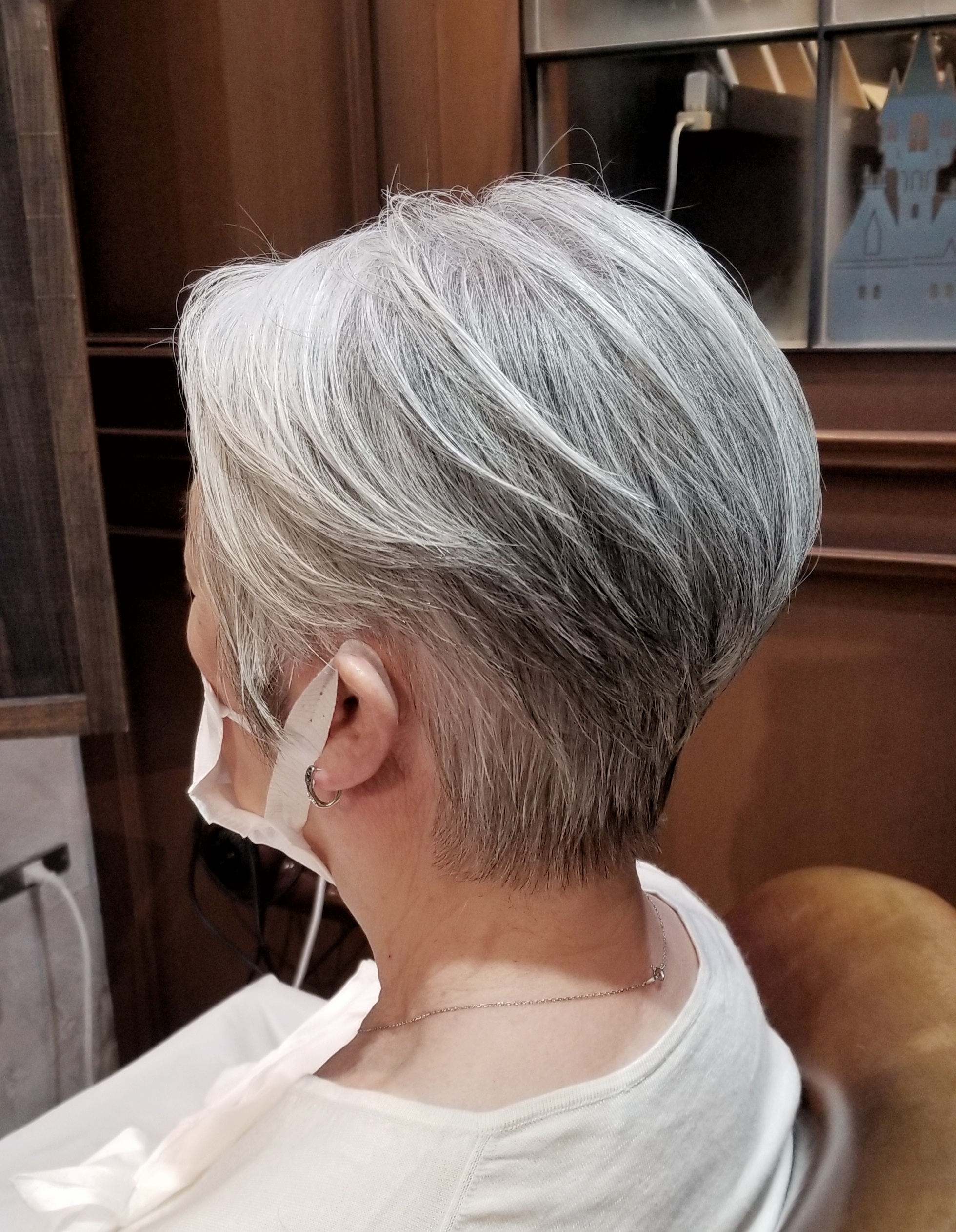 グレイヘアショートカット Okazaki